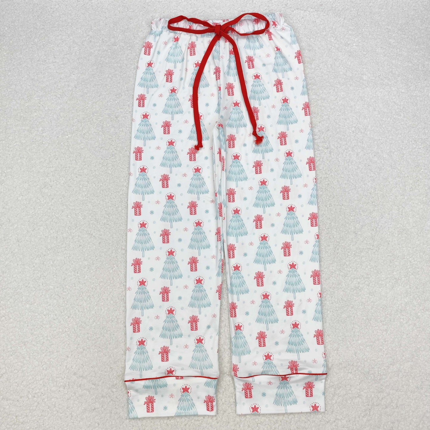 P0614 Adult Tree Stars Print Woman Christmas Bottom Pajamas Pants