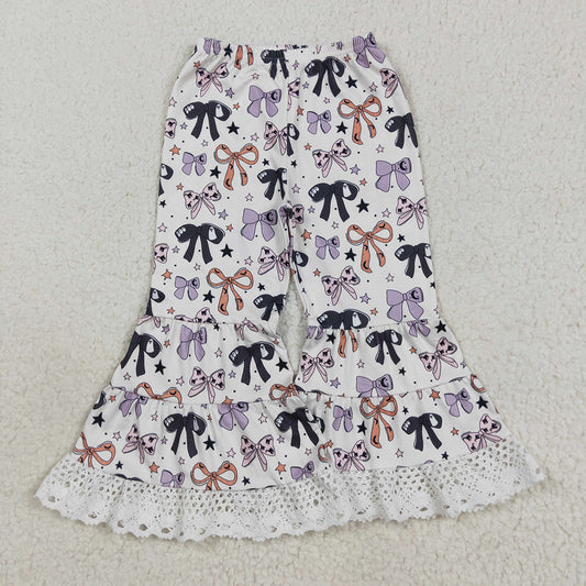 P0783 Bows Stars Ruffle Girls Halloween Bell Bottom Pants