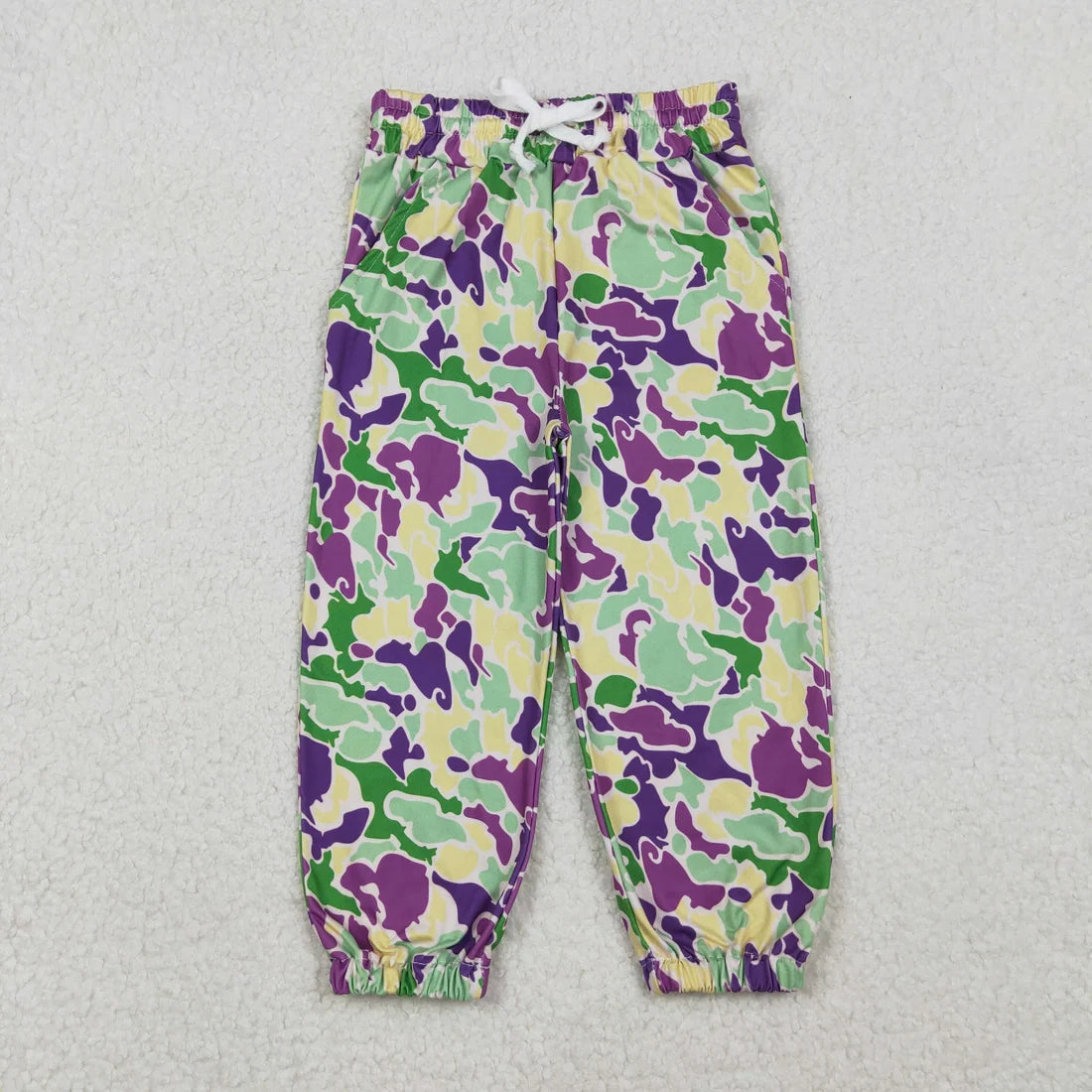 Sibling  Baby Boys Mardi Gras  Camo Polo Top Jogger Pants Outfit