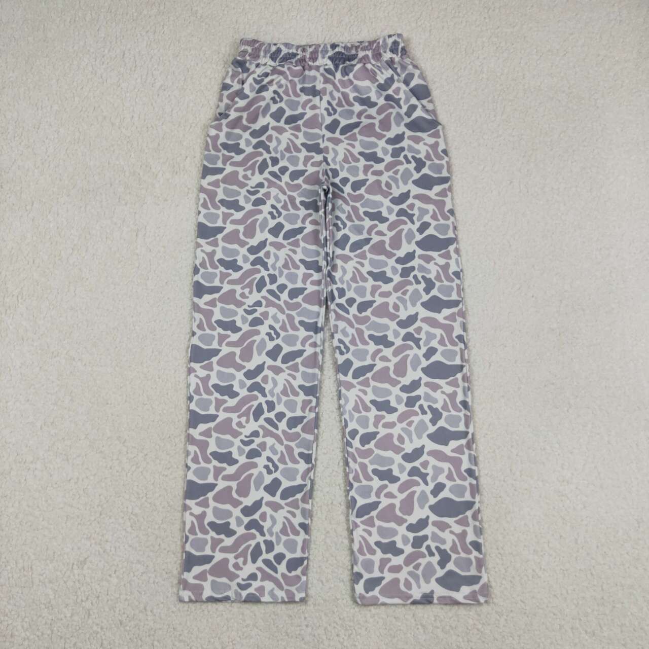 P0994 Grey Camo Print Woman Bottom Pants