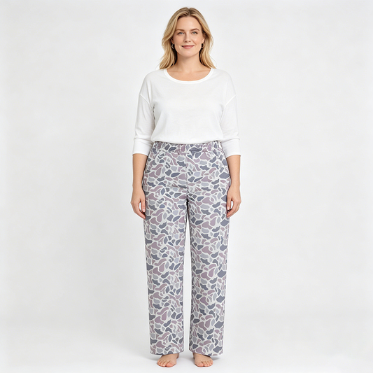 P0994 Grey Camo Print Woman Bottom Pants