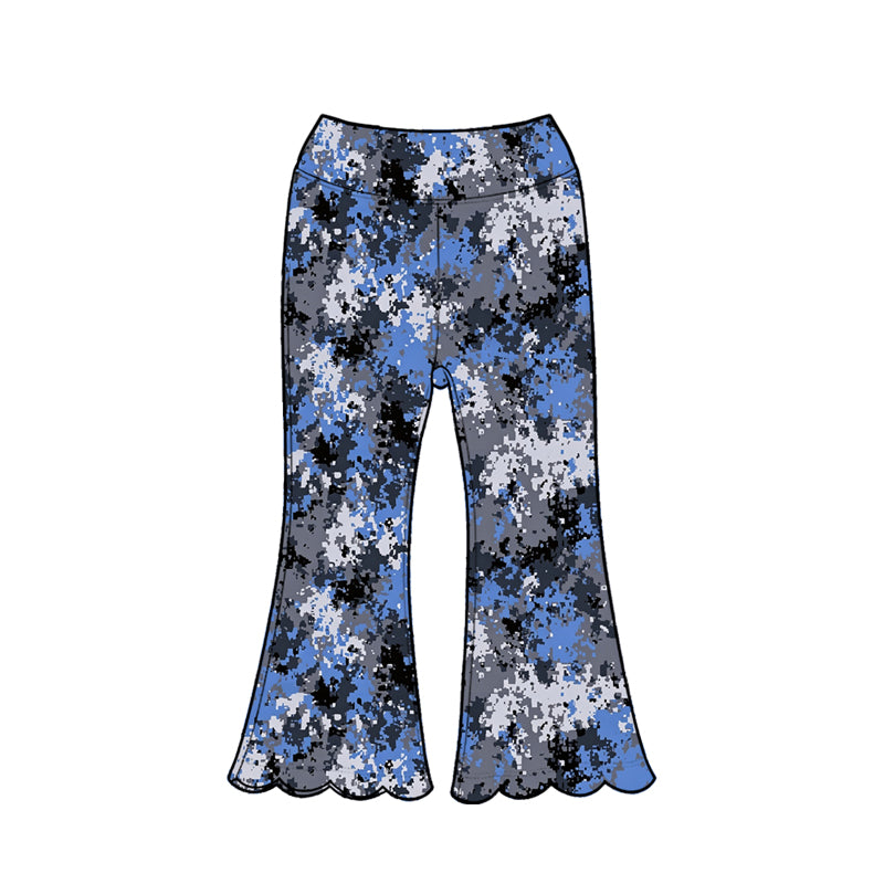 5.1 Kdis Girls Blue Camo Bell Bottom Pants Preorder