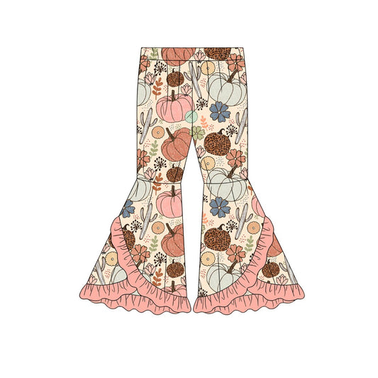 5.13 P1046 Baby Girls Western Pumpkin Bell Bottom Pants Preorder