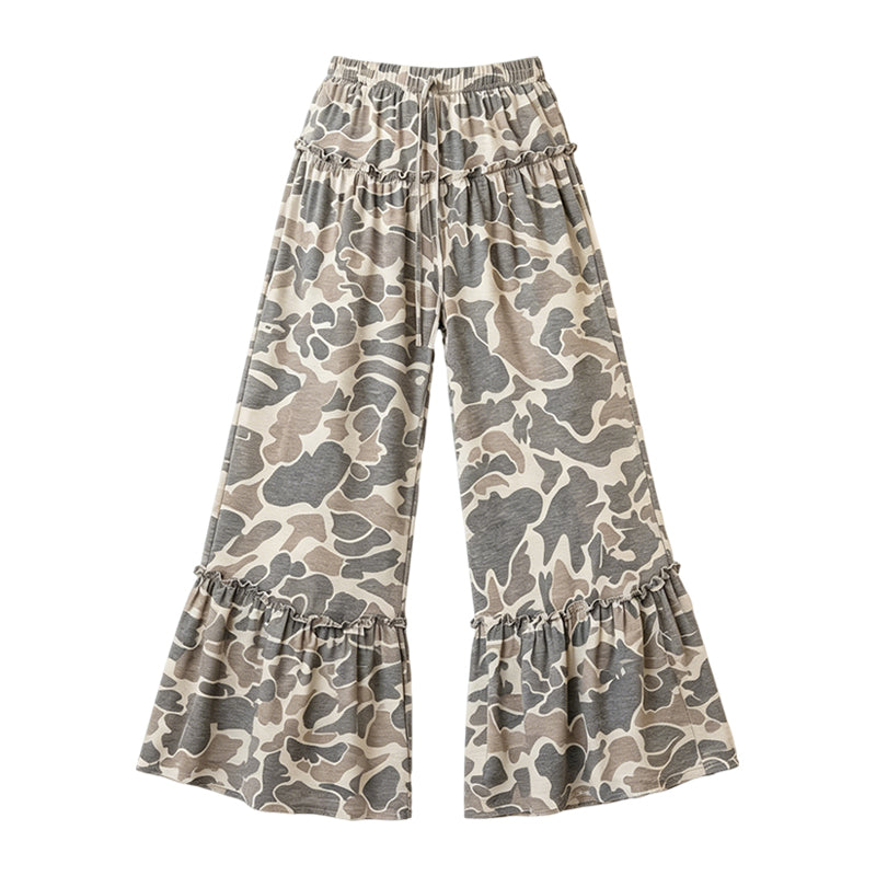 7.6 Preorder Adult Women Khaki Camo Loose Active Pants