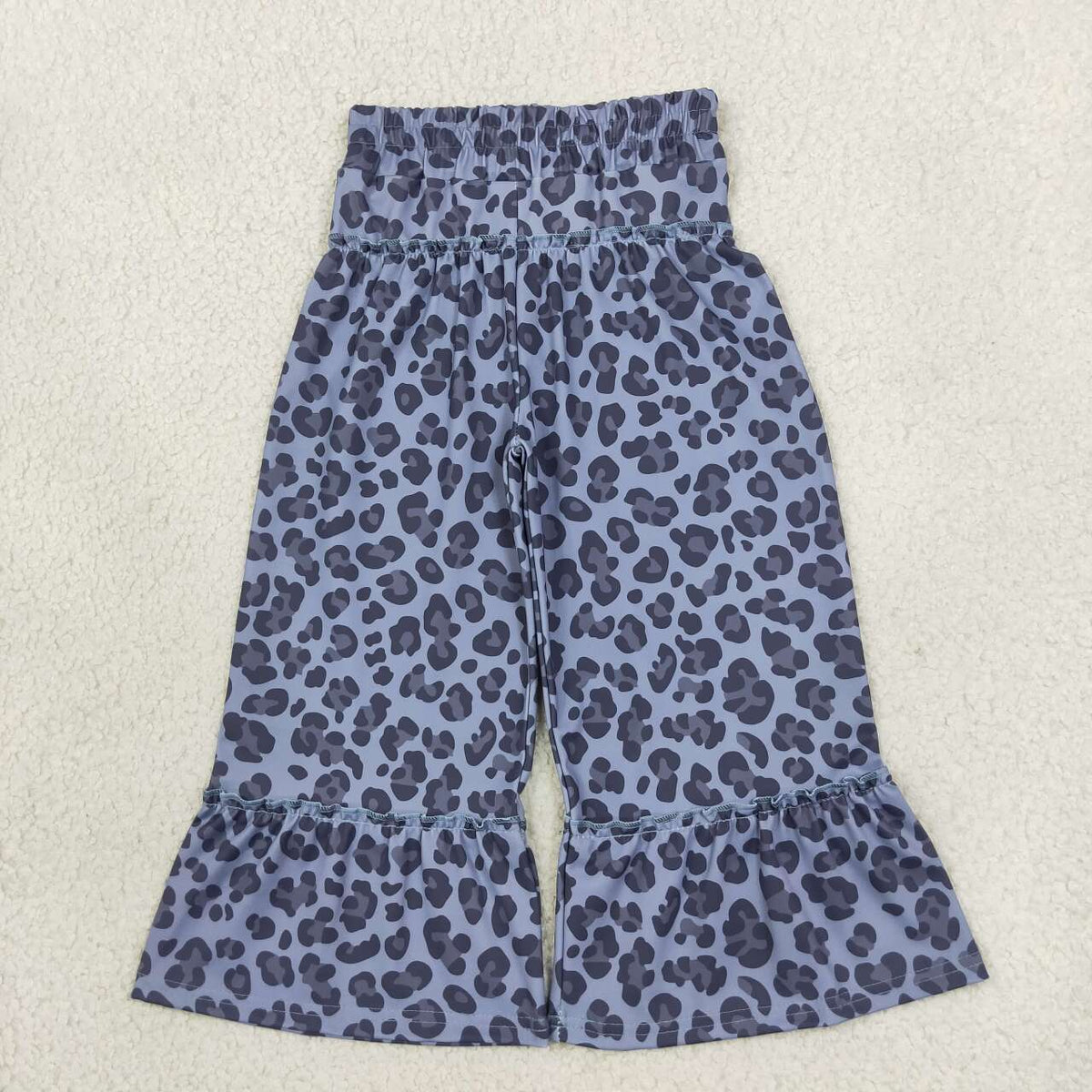 P1055 Leopard Print Ruffle Flare Active Girls Bottom Yoga Pants