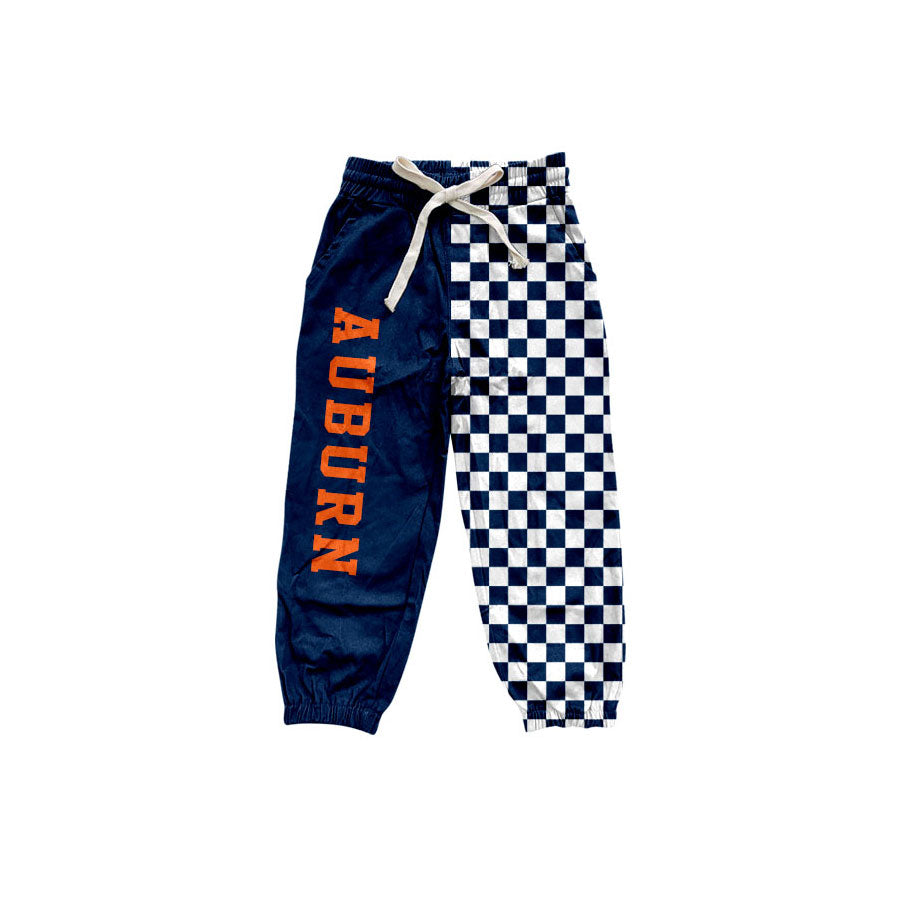 7.6 Preorder Kids Girls Auburn Sport Team Checked Jogger Pants