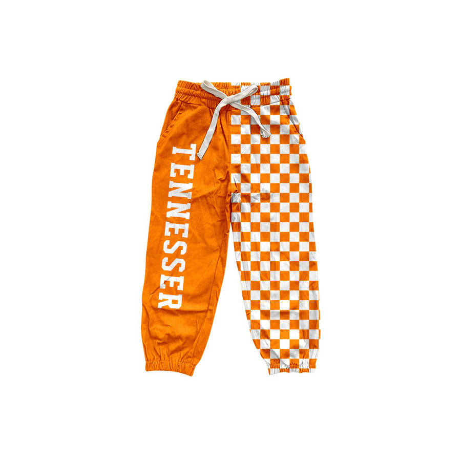 7.6 Preorder Kids Girls Tennesser Sport Team Checked Jogger Pants