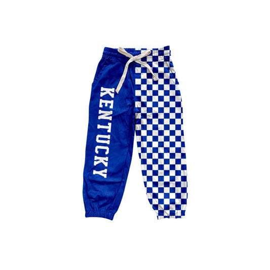 7.6 Preorder Kids Girls Kentucky Sport Team Checked Jogger Pants