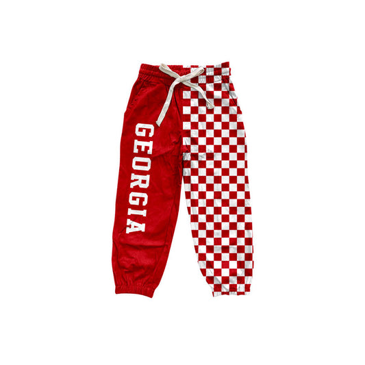 7.6 Preorder Kids Girls Georgia Sport Team Checked Jogger Pants
