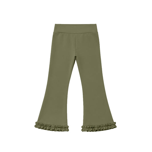 7.21 Preorder P1090 Dark Green Color Girls Yoga Bell Bottom Pants