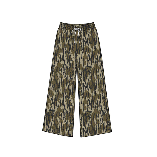 8.1 P1107 Preorder Adult Camo Print Woman Bottom Yoga Pockets Straight Pants