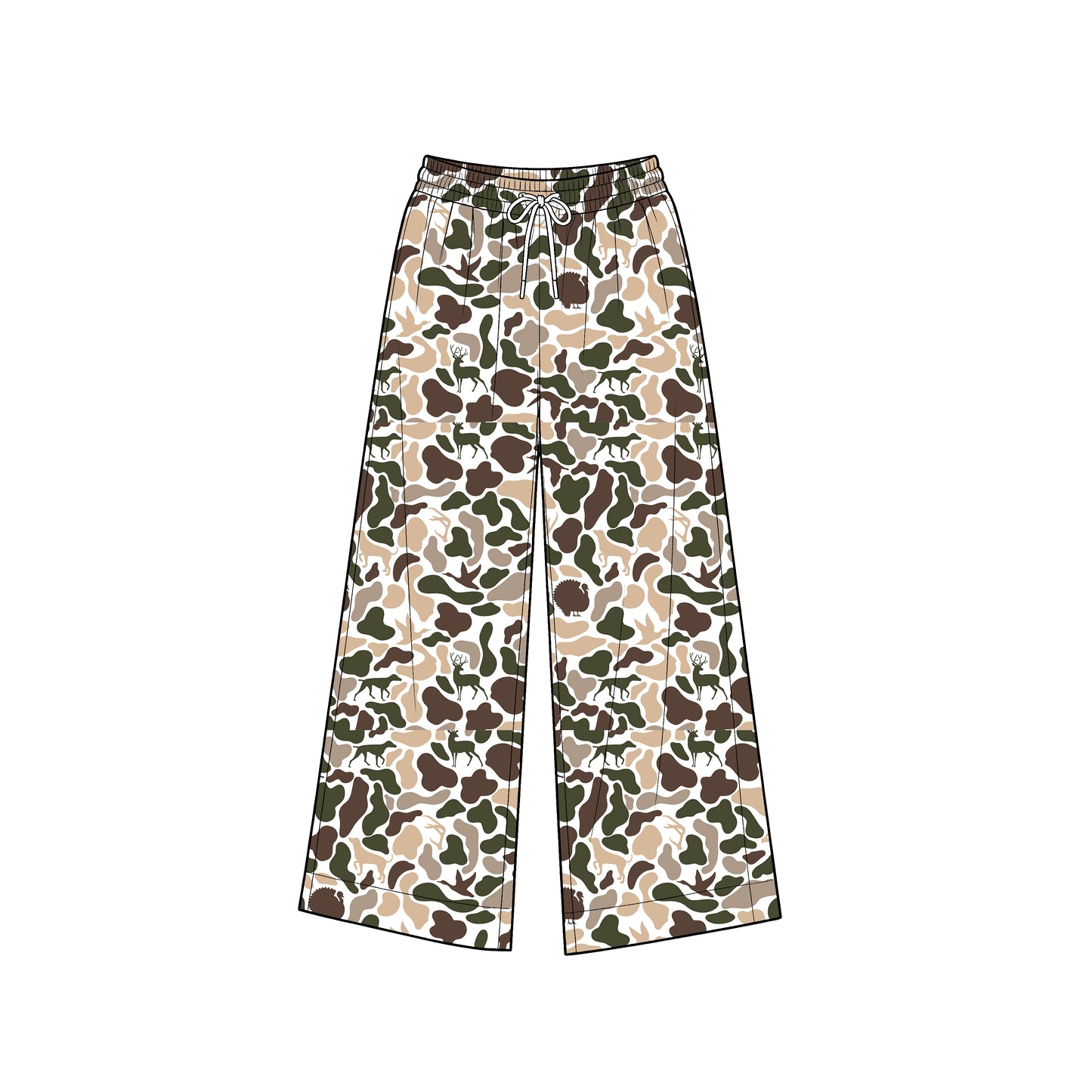 8.1 P1110 Preorder Adult Brown Khaki Print Woman Bottom Yoga Pockets Straight Pants