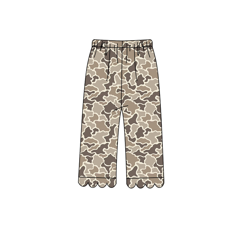 8.10 Preorder Kids Girls  Khaki Camo  Scalloped Pants