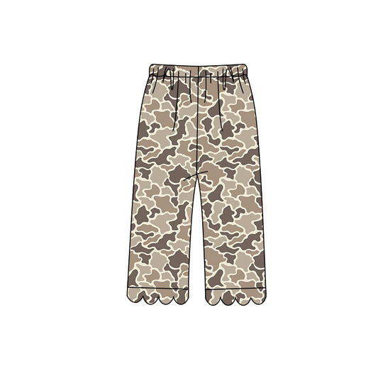 8.10 Preorder Kids Girls  Khaki Camo  Scalloped Pants