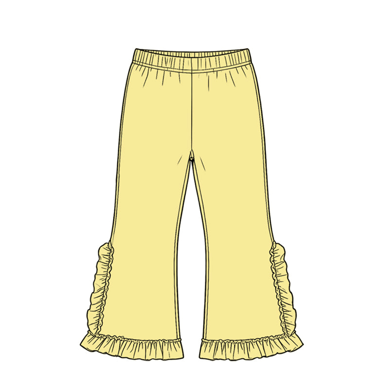 8.19 Preorder Kids Girls Yellow  Ruffle Pants