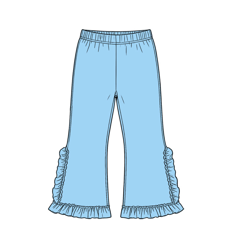 8.19 Preorder Kids Girls Blue  Ruffle Pants