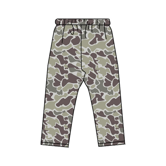 8.20 P1191 Preorder Dark Brown Camo Print Boys Bottom Pants