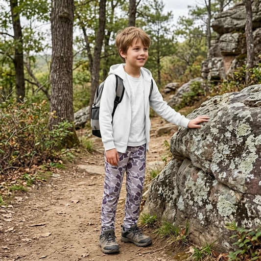 P1191 Dark Brown Camo Print Kids Bottom Pants