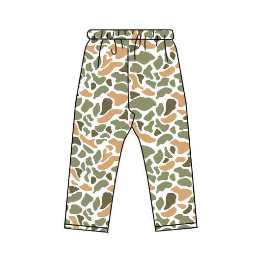 8.20 P1195 Preorder Green Orange Camo Print Boys Bottom Pants