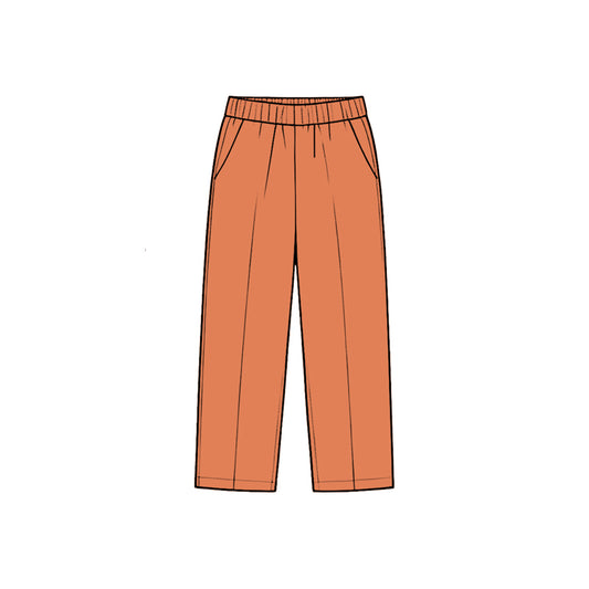 8.28 P1220 Preorder Orange Color Pockets Boys Bottom Straight Pants