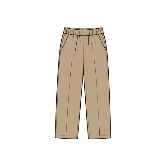 8.28 P1222 Preorder Brown Color Pockets Boys Bottom Straight Pants