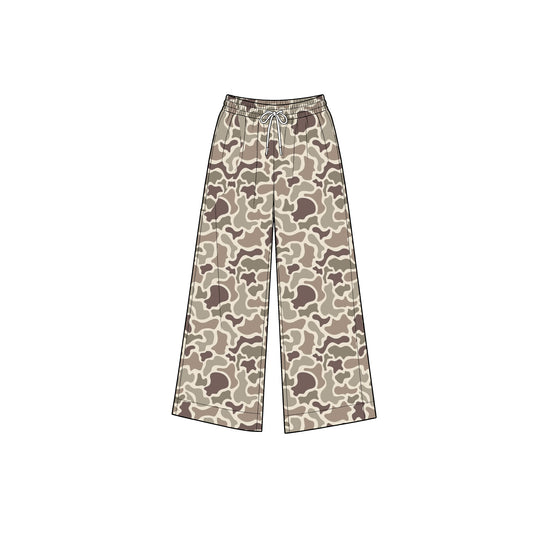 8.31 P1231 Preorder Brown Camo Print Girls Bottom Straight Yoga Pants