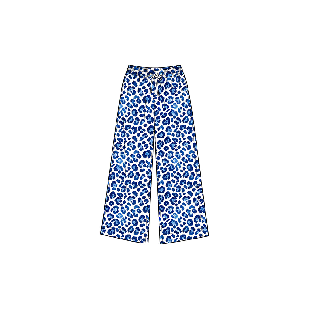 8.31 Preorder P1233  Baby Girls Blue Leopard  Active Pants