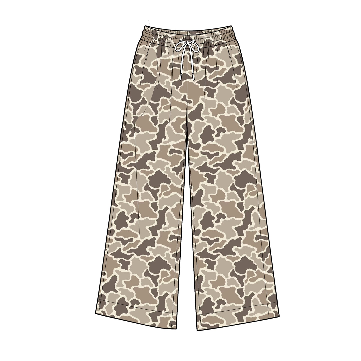 8.31 P1242 Preorder Adult Brown Camo Print Women Bottom Straight Yoga Pants