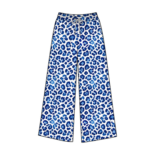 8.21 Preorder P1243 Adult Women Blue Leoaprd Active Pants