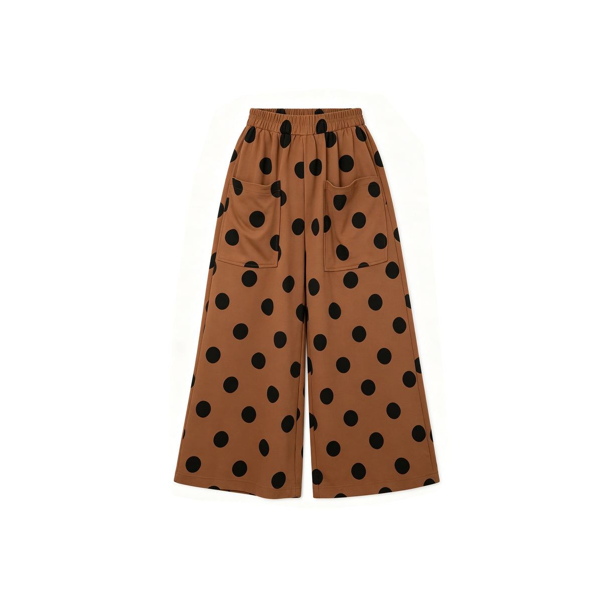 9.5 P1249 Preorder Brown Dots Print Pockets Girls Bottom Straight Pants