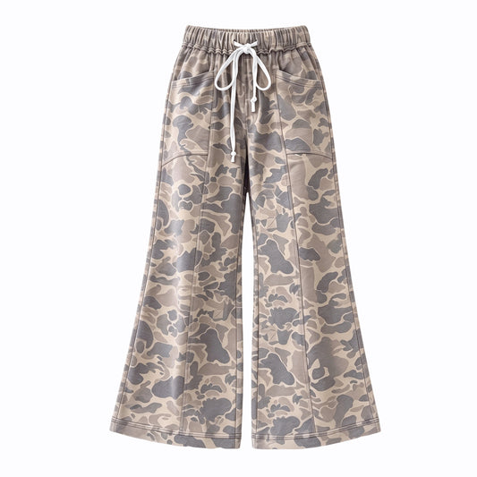 9.11 P1261 Preorder Adult Women Brown Camo Active Pants With Pocket