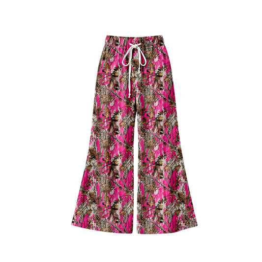 10.3 Preorder P1266 Baby Girls Hot Pink Camo Wide Leg Pants