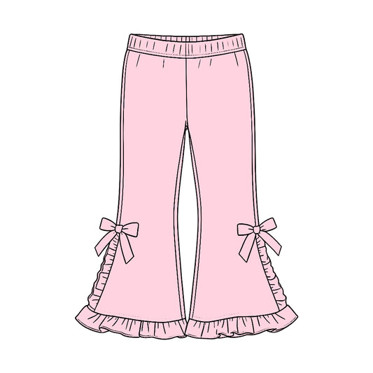 10.6 Preorder P1271 Pink Ruffle Girls Bell Bottom Pants