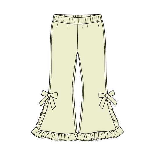 10.6 Preorder P1272 Green Ruffle Girls Bell Bottom Pants