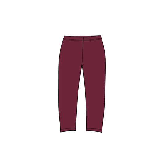 10.10 P1276 Preorder Kids Girls Burgundy Leggings