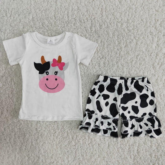 Short sleeve ruffles shorts summer outfits   B5-23