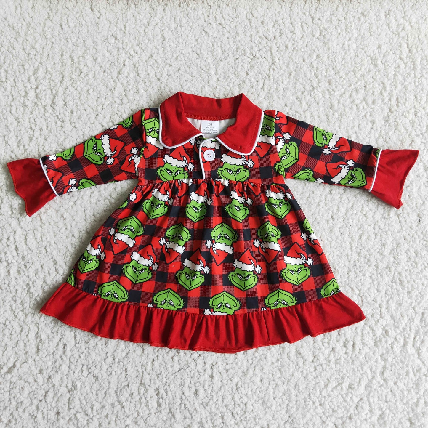Long sleeve Christmas knee length gown  6 A1-28
