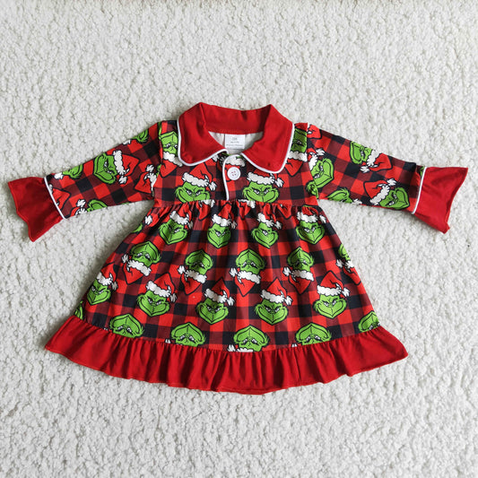 Long sleeve Christmas knee length gown  6 A1-28