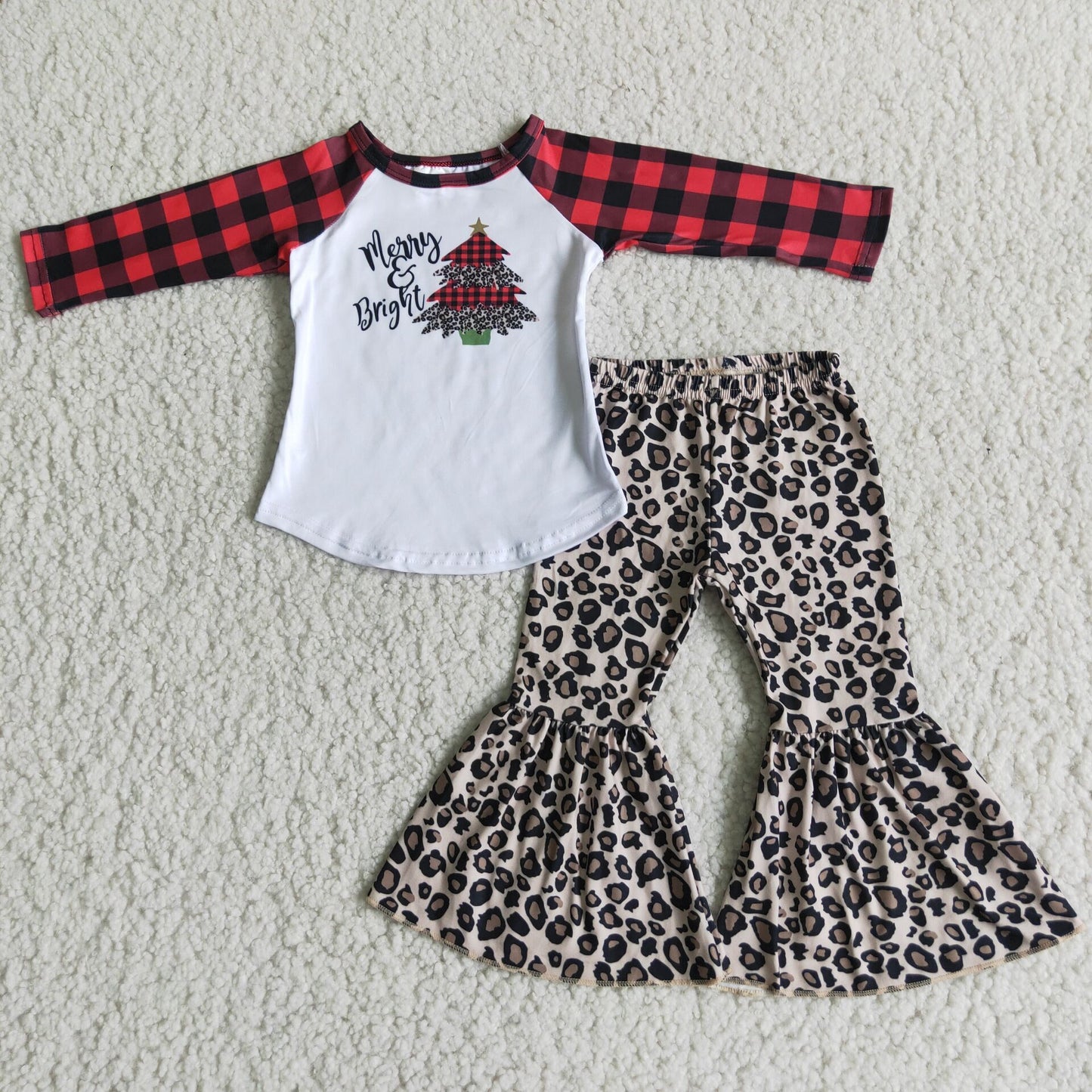 Long sleeve bell bottom pants Christmas outfits   6 A25-13