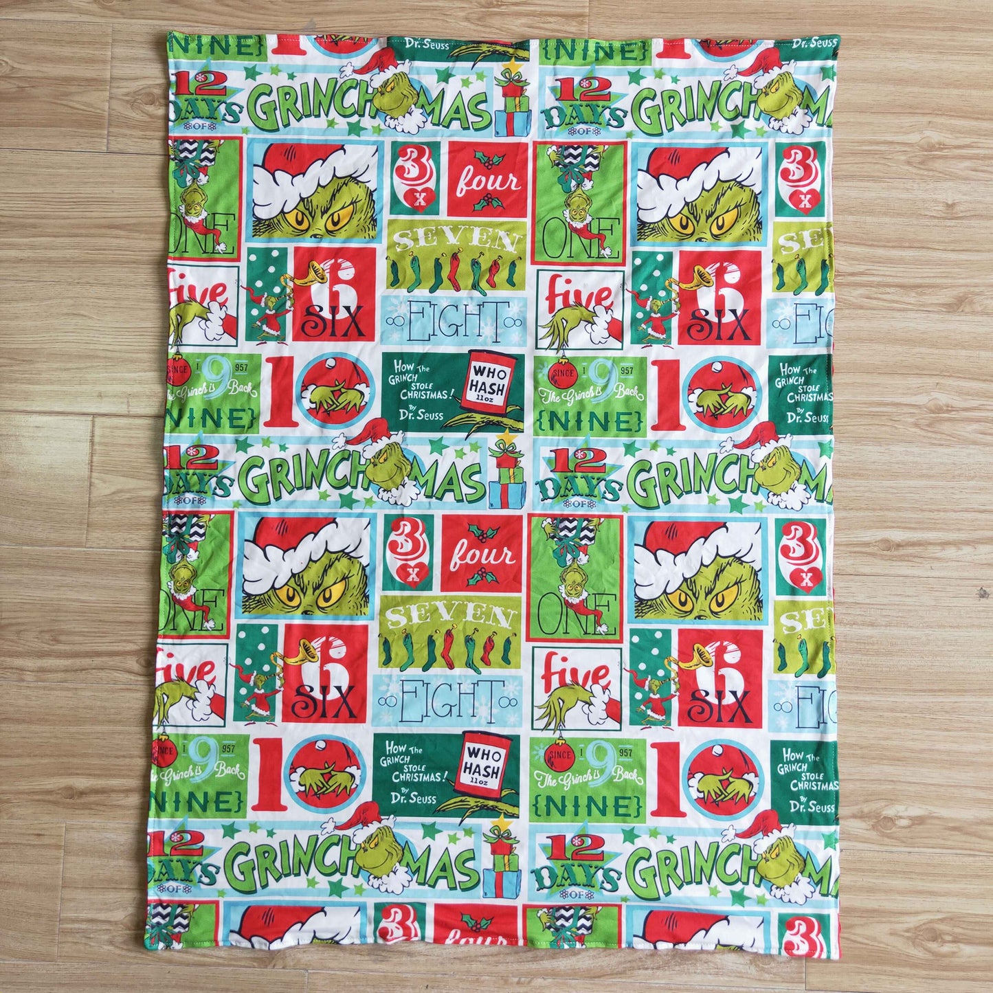 6 B6-20 Green Frog Checkered Print Baby Christmas Blanket