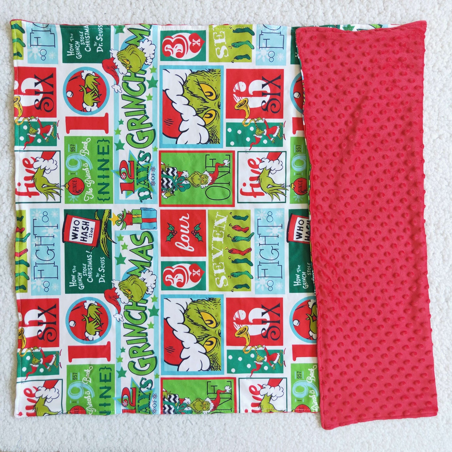 6 B6-20 Green Frog Checkered Print Baby Christmas Blanket