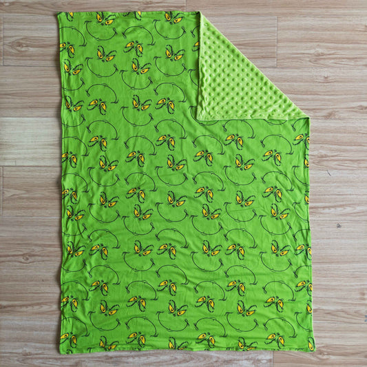 Green Frog Smiling Print Baby Christmas Blanket
