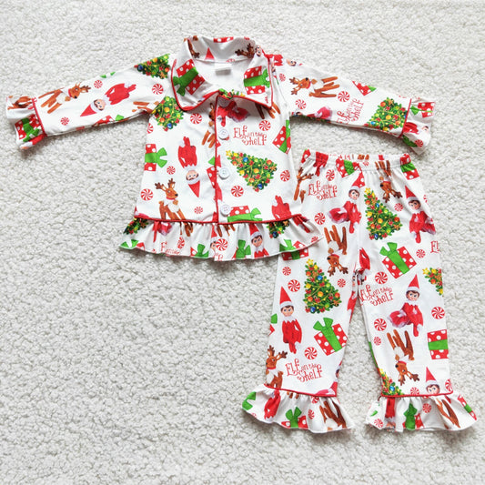 Girls long sleeve Christmas pajamas    6 C8-38