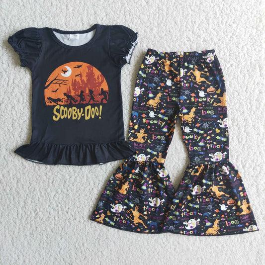 Short sleeve bell bottom pants Halloween outfits   E4-27