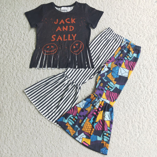 Short sleeve bell bottom pants Halloween outfits   E4-12