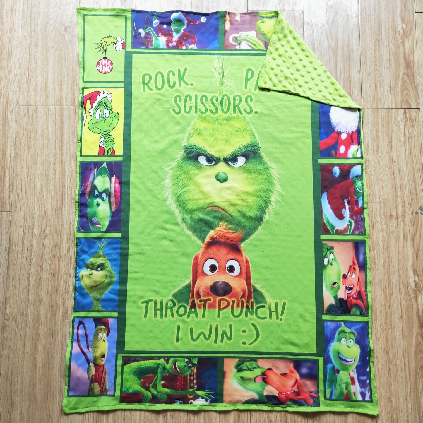6 A10-1 Green Frog Print Baby Christmas Blanket