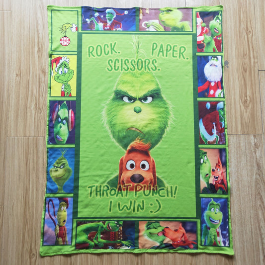 6 A10-1 Green Frog Print Baby Christmas Blanket
