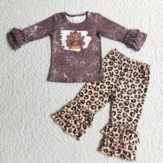 Long sleeve ruffles pants Thanksgiving outfits    6 C9-40