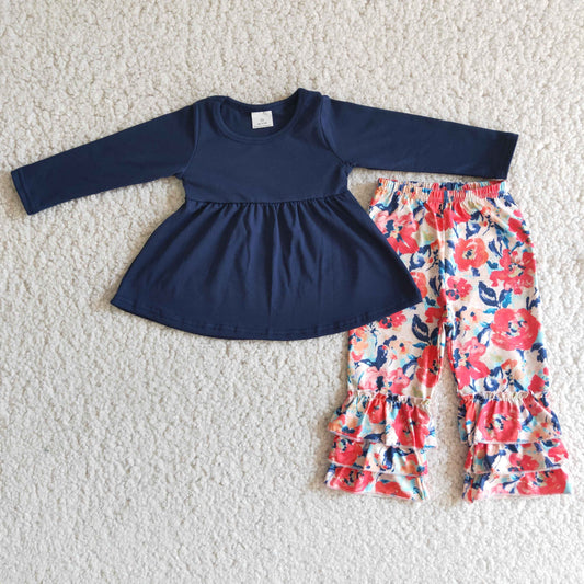 (Promotion)Long sleeve ruffles pants outfits  6 B2-5