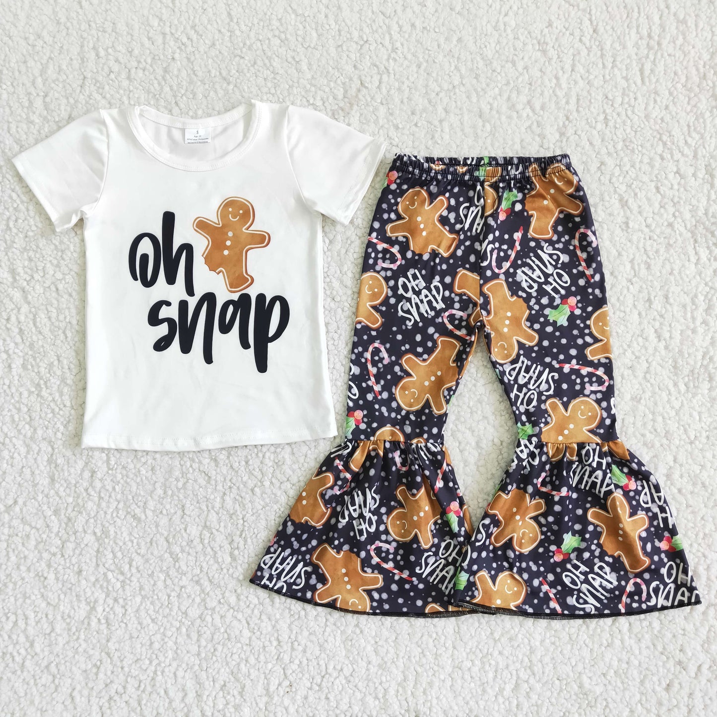 (Promotion) Short sleeve bell bottom pants Christmas outfits   D12-14